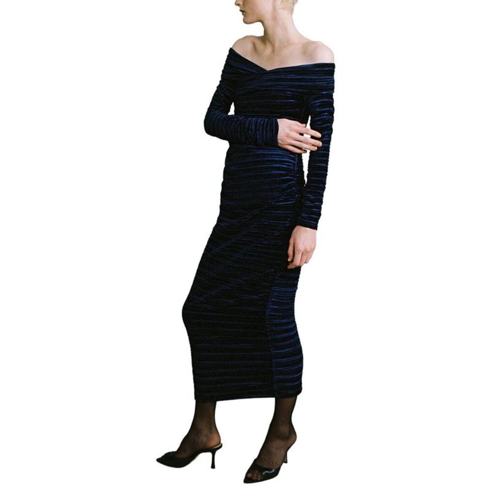 Sabina Musayev Womens Delphinus Midi Dress, Navy